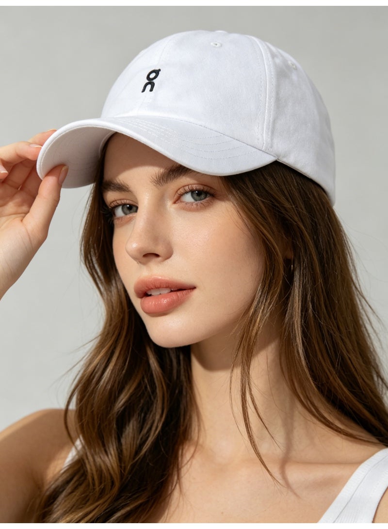 On Running Classic Logo Baseball Cap, White Adjustable Cotton Dad Hat for Men & Women - Image 5