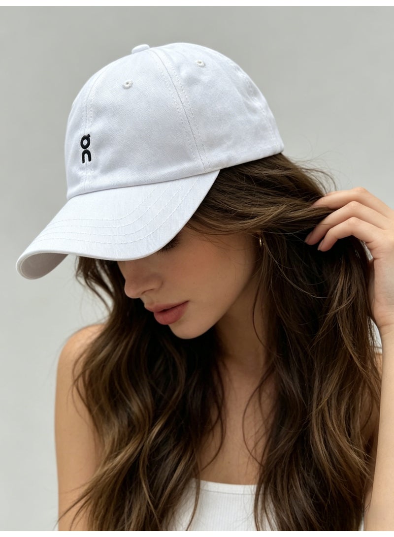 On Running Classic Logo Baseball Cap, White Adjustable Cotton Dad Hat for Men & Women - Image 1