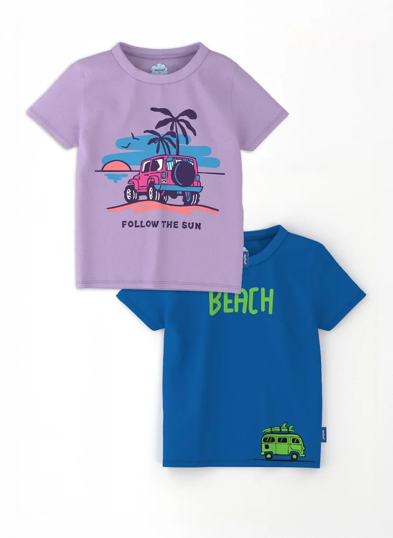 نوتيناتي تيشيرتات شاطئ قطنية مطبوعة برسومات للأولاد من نوتيناتى عبوة من قطعتين