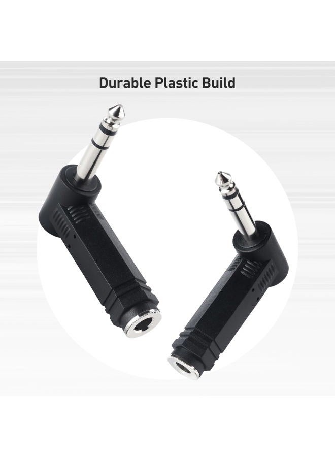 Cable Matters 2-Pack 1/4 Right Angle TRS Adapter - 6.35mm Right Angle Adapter/Straight to Right Angle 1/4 TRS Audio Connector for Professional Audio Equipment - Image 5