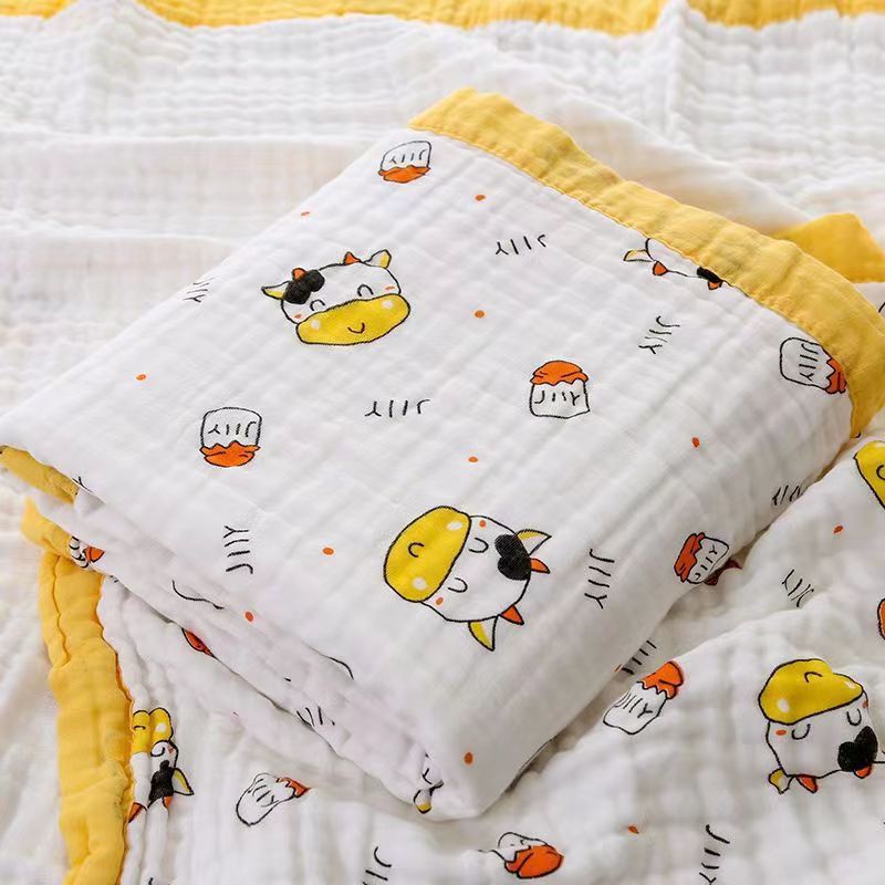إسكدنيا Six-layer gauze cotton children's quilt cartoon printing baby bath towel thick absorbent factory wholesale summer quilt - Image 4