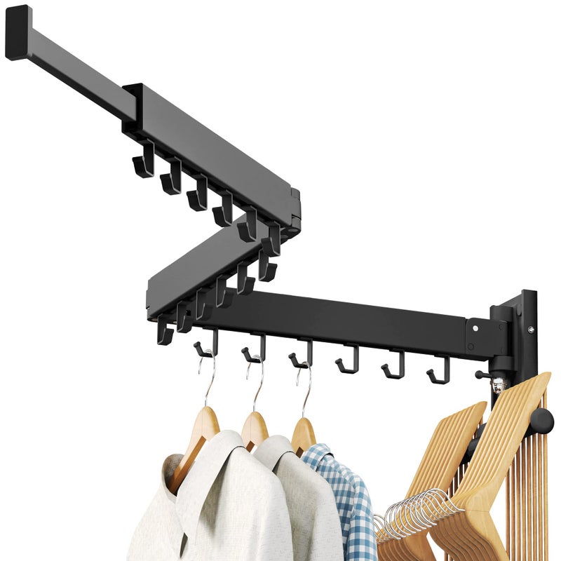LIENAHU Clothes Drying Rack Wall Mountedcan fold UpwardLaundry Drying RackLaundry Room OrganizationWall Mounted Laundry Rack FoldingRetractable Clothing RackCollapsible Clothes Hanging Rack
