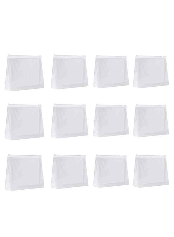 JIAKAI 12pcs Mini Small PVC Transparent Plastic Cosmetic Organizer Bag Pouch With Zipper Closure for Vacation Travel, Bathroom and Organizing Makeup Bag - Image 1