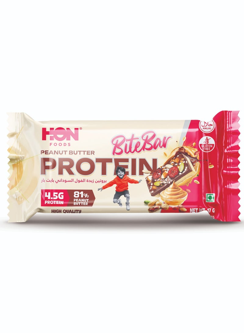 HON FOODS Peanut Butter Protein Bar (Pack of 12) Plant Protein Tasty Protein Bars, Gluten Free Snacks, High Fibre, No Artificial Preservatives, No Artificial Colors, No Artificial Flavours - Image 2