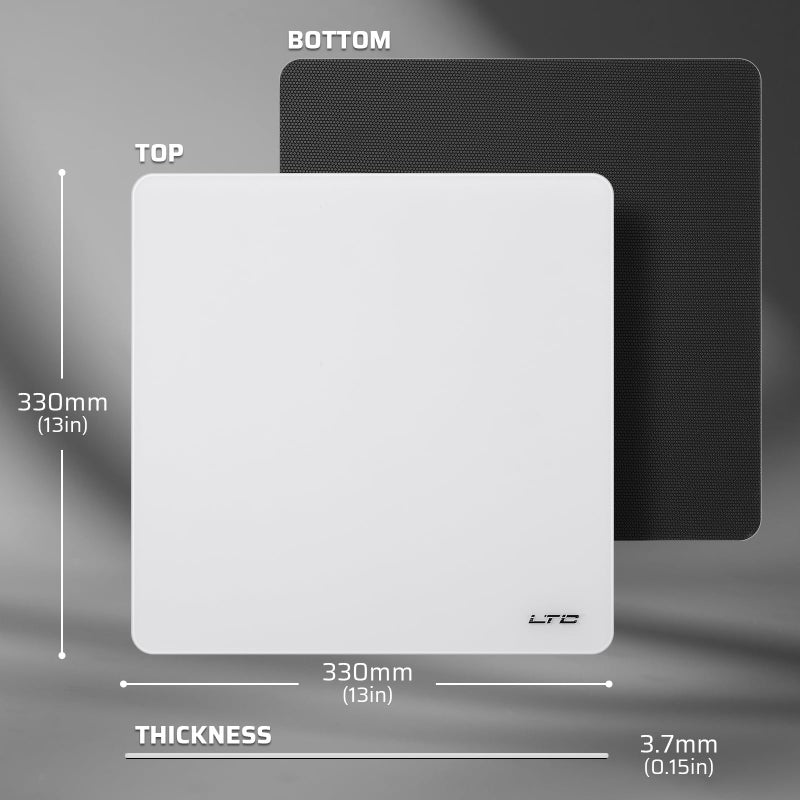 LTC Tempered Glass Gaming Mousepad, Ultra-Smooth Micro-Etched Surface Mouse Pad for Top Control and Speed, Anti-Slip Full Rubber Base, Professional Large Mouse Mat for FPS Gamers, 13X13in - Image 2