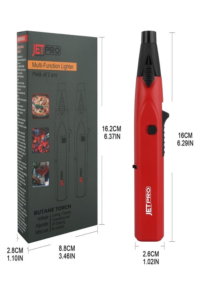JETPRO Stick Lighter Kitchen Torch Lighter with Jet Flame and Standard Flame Refillable Adjustable and with Safety Lock - Ideal for Barbecue Fireplace or Campfire (Butane Gas NOT Pre-filled) - Image 5
