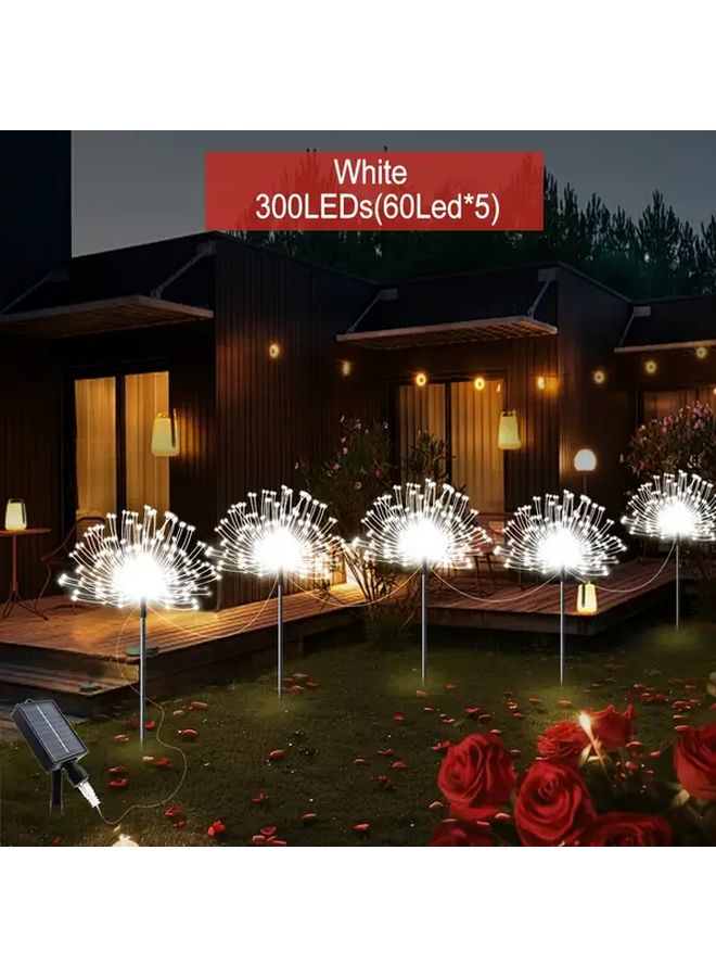 الأنوار الشمسية البيضاء الخيالية 300 لمبة LED 8 أوضاع ديكور حفلات الحدائق الخارجية - Image 1