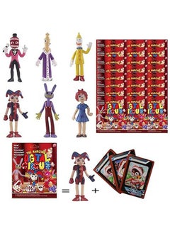 Magic Number Circus Action Figure Playset, Digital Circus Cartoon Character with 24 Cards, Digital Circus Blind Box Character, Birthday Party Cake Decoration Gift for Kids Adult