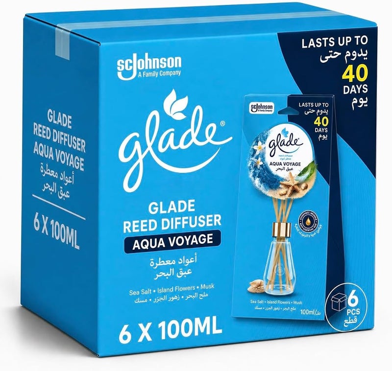 Glade Reed Diffuser, Aqua Voyage, Sea Salt & Island Flowers & Musk, 100ml - Image 3