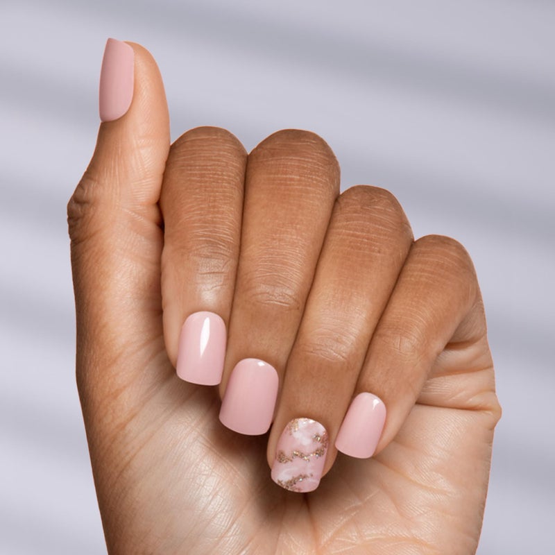 Impress KISS imPRESS No Glue Mani Press On Nails, Design, 'Kingdom', Pink, Short Size, Squoval Shape, Includes 30 Nails, Prep Pad, Instructions Sheet, 1 Manicure Stick, 1 Mini File - Image 5