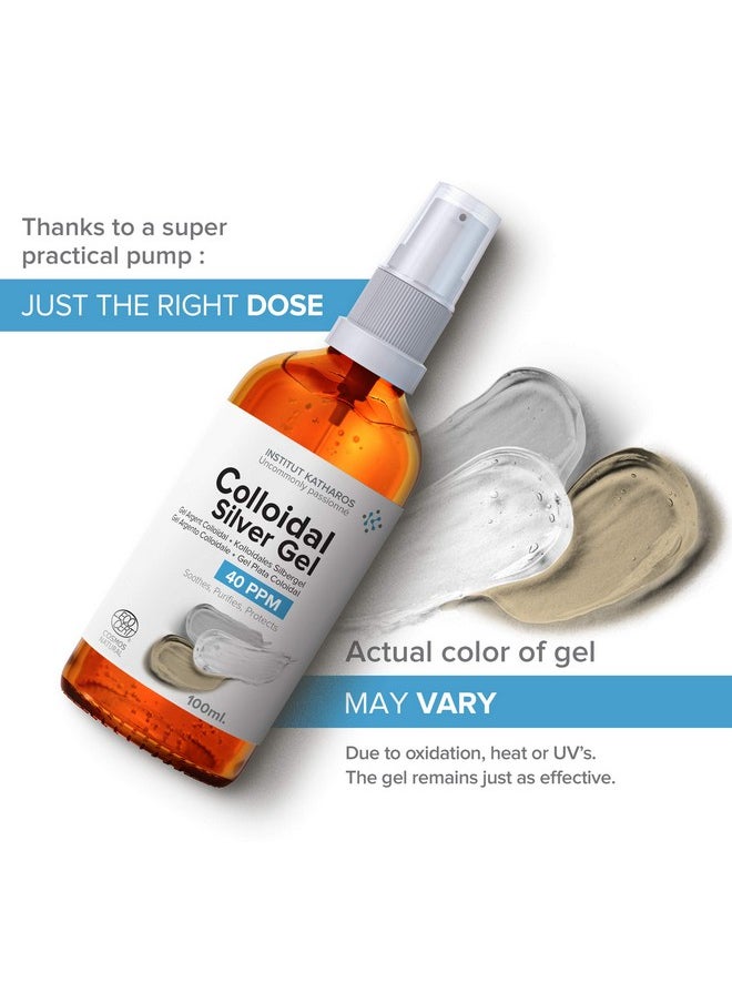 Institut Katharos - Pure Colloidal Silver Gel 40 Ppm • 100% Natural And Only 3 Ingredients • Optimal Texture And Absorption (Better Than Creams) • Amber Glass And Ultra Practical Pump • Ebook Included • Institut Katharos - Image 1