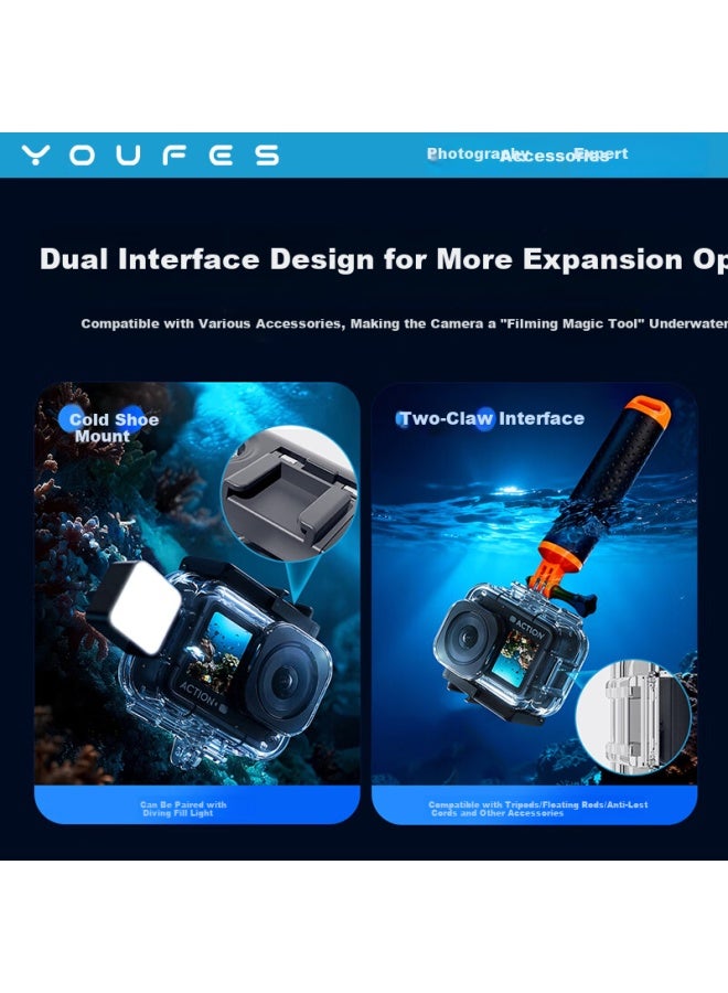 Youfes Yangfeisi Waterproof Case Protective Shell For Dji Action 6 Underwater Diving Housing Sports Camera Accessories Waterproof Diving Kit - Image 5