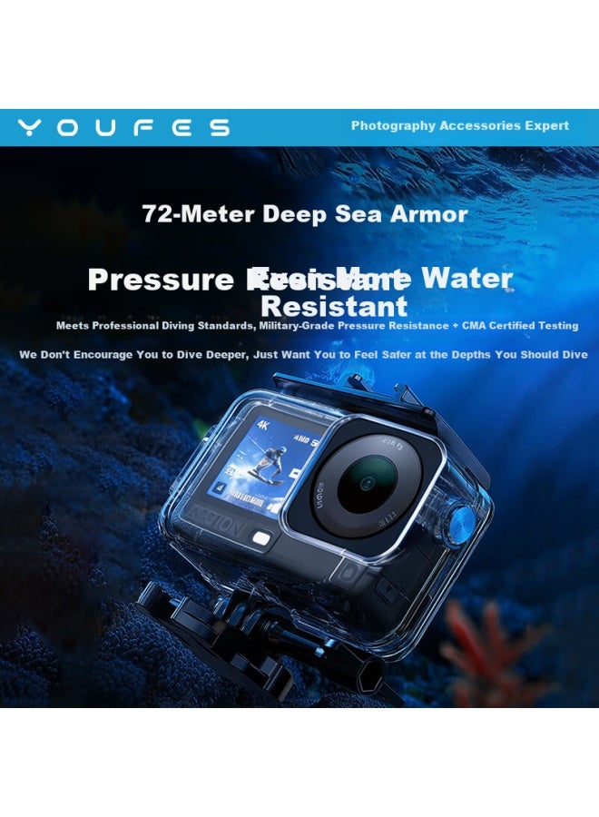 Youfes Yangfeisi Waterproof Case Protective Shell For Dji Action 6 Underwater Diving Housing Sports Camera Accessories Waterproof Diving Kit - Image 2