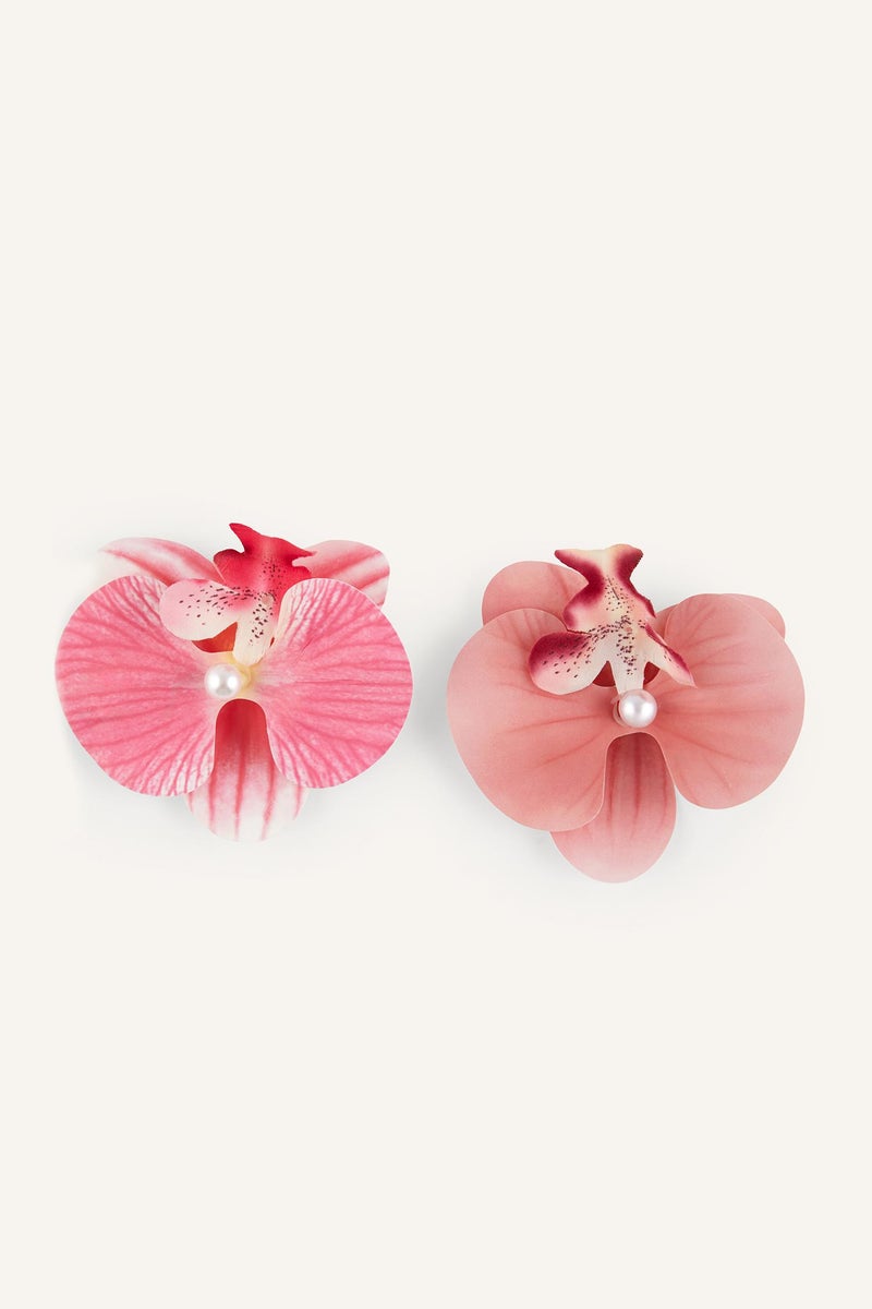 DeFacto Pink Woman Woman 2 Piece Pink Floral Hair Clips Casual - Image 2