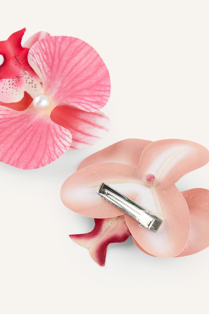 DeFacto Pink Woman Woman 2 Piece Pink Floral Hair Clips Casual - Image 4