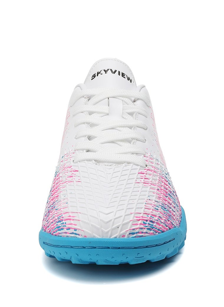 Sky View SKY VIEW Boys And Girls Soccer Cleats Turf Soccer Shoes For Kids Indoor Outdoor Children Unisex Football Boots IC or IN Flat Wide Training Sneaker White Pink  - Image 3