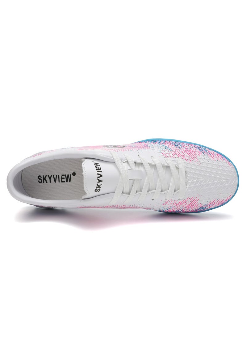 Sky View SKY VIEW Boys And Girls Soccer Cleats Turf Soccer Shoes For Kids Indoor Outdoor Children Unisex Football Boots IC or IN Flat Wide Training Sneaker White Pink  - Image 5