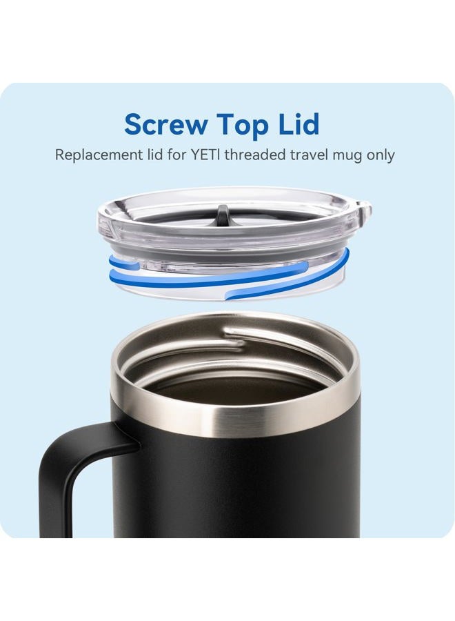 Prurex Screw Top Lid for Yeti 30 oz Rambler Travel Mug Olny, Replacement Stronghold Lid for Yeti 30oz Threaded Tumblers,Spill Proof,Straw Friendly(1 pack) - Image 3