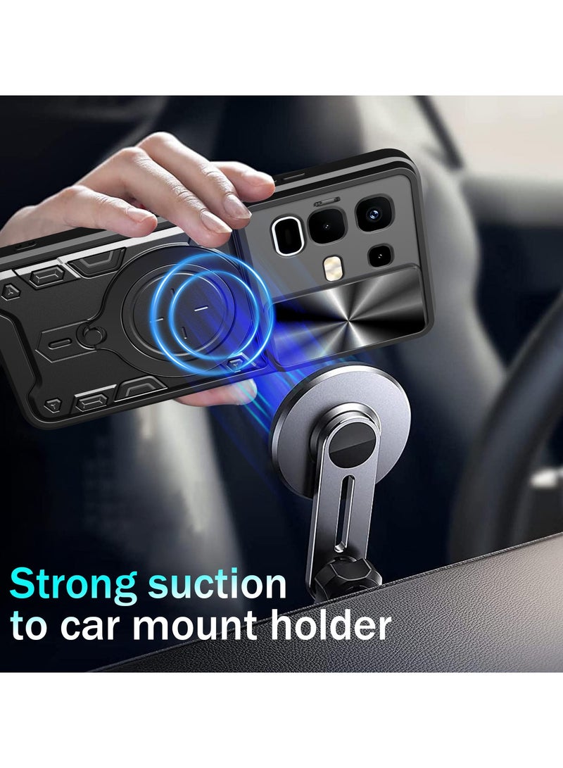 general Case compatible with Infinix Note 50s 5G, built-in sliding lens protection and 360° rotatable ring stand and hinge protection, folding case - Image 5