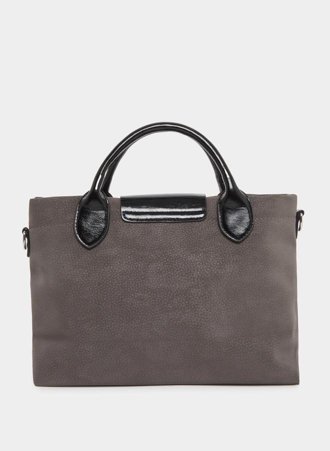 Styli Solid Tote Bag with Contrast Dual Handle - Image 2