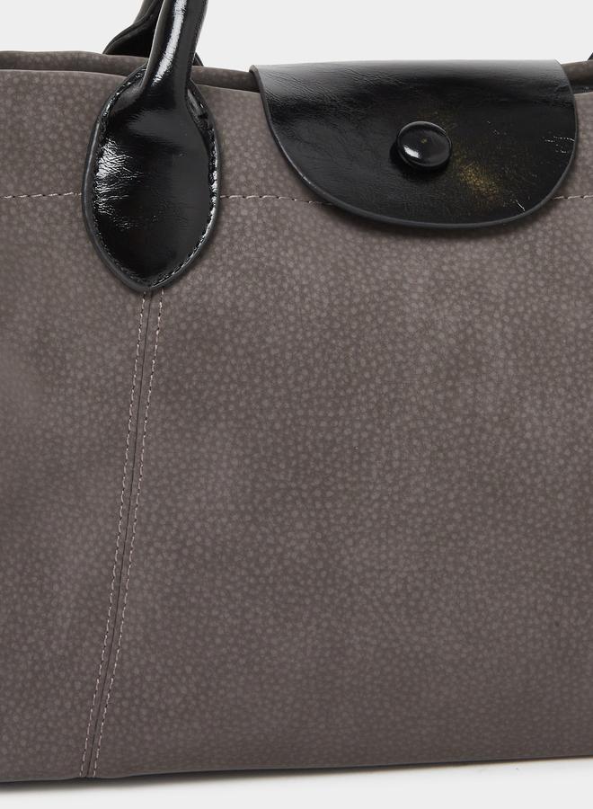 Styli Solid Tote Bag with Contrast Dual Handle - Image 3