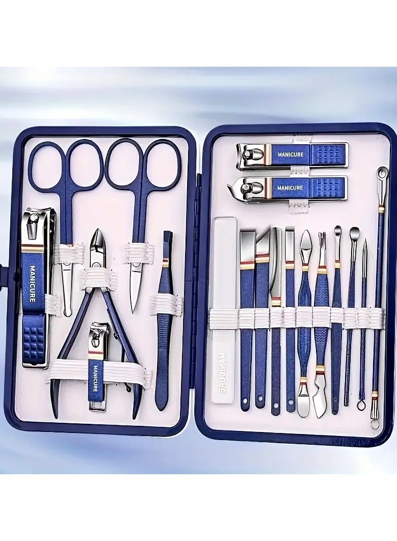 أوريتي مجموعة باديكير كاملة مكونة من 19 قطعة للرجال والنساء تتضمن مقص أظافر وقواطع أذن وملعقة ومبردات مثالية لقص أظافر القدم والعناية بها - Image 5