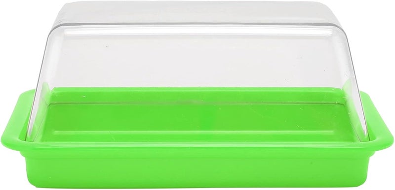 GOWENIC Quadrate Butter Storage Box, Plastic Butter Cutter with Transparent Lid, Cheese Container for Kitchen Fridge (square green) - Image 3