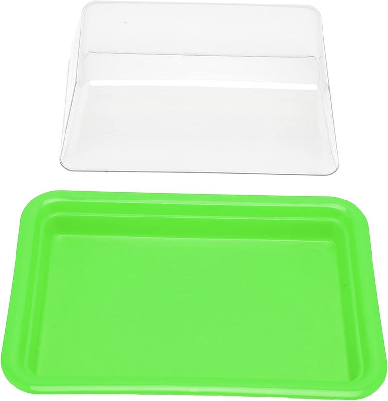 GOWENIC Quadrate Butter Storage Box, Plastic Butter Cutter with Transparent Lid, Cheese Container for Kitchen Fridge (square green) - Image 4