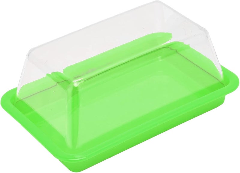 GOWENIC Quadrate Butter Storage Box, Plastic Butter Cutter with Transparent Lid, Cheese Container for Kitchen Fridge (square green) - Image 5