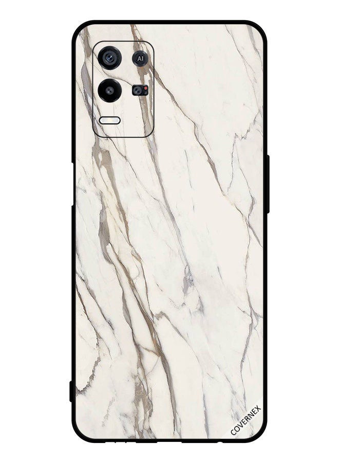 Covernex Protective Case Cover For Oppo K9x White Cracked Marble Pattern - Image 1