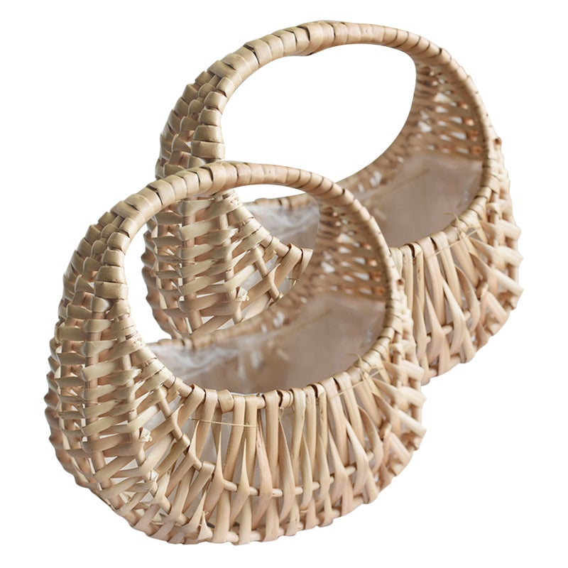 2pcs Woven Flower Arrangement Baskets Woven Flower Basket Flower Basket Flower Woven Basket - Image 3