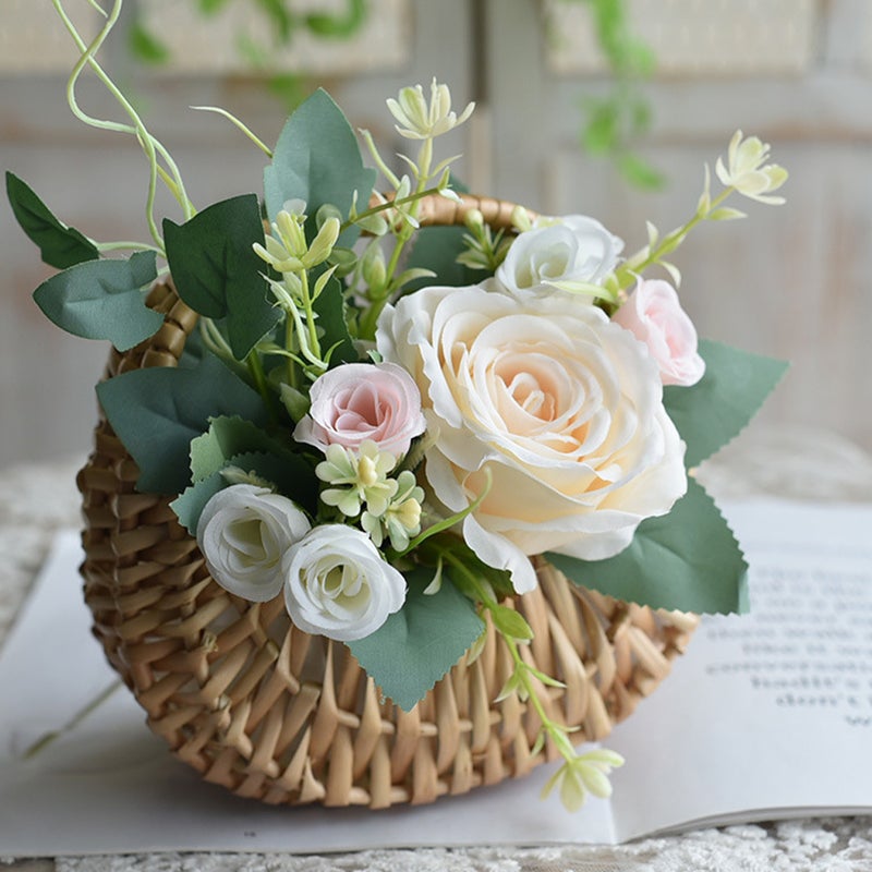 2pcs Woven Flower Arrangement Baskets Woven Flower Basket Flower Basket Flower Woven Basket - Image 4