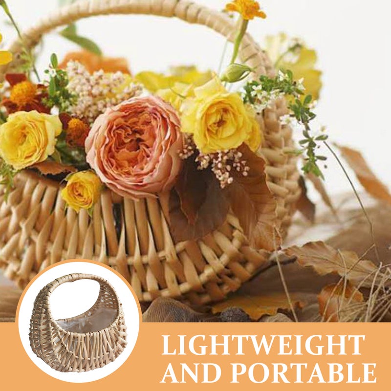 2pcs Woven Flower Arrangement Baskets Woven Flower Basket Flower Basket Flower Woven Basket - Image 2