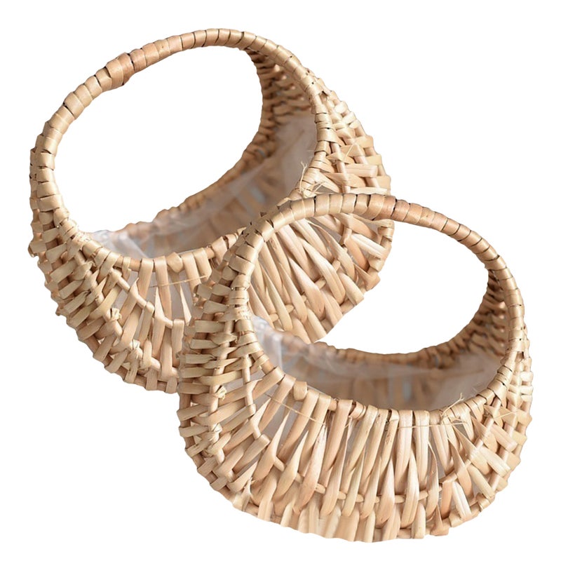 2pcs Woven Flower Arrangement Baskets Woven Flower Basket Flower Basket Flower Woven Basket - Image 5