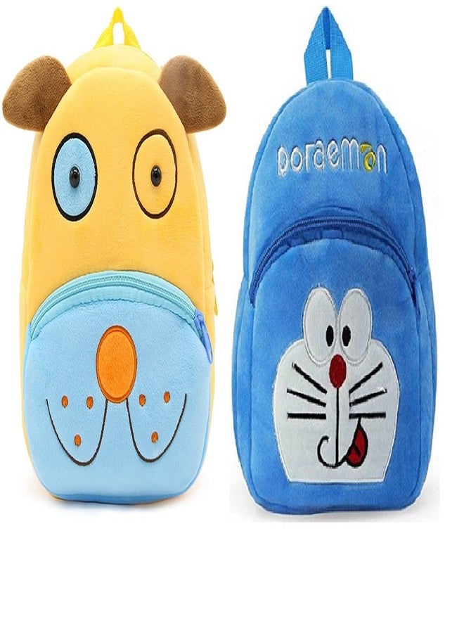 Black Hill Kids School Bag Soft Plush Backpack Cartoon Bags Mini Travel Bag for for Girls Boys Toddler Baby Doraemon & Cute Dog - Image 1