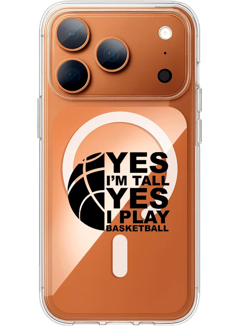 Theodor Magnetic Case for Apple iPhone 17 Pro Max Compatible with MagSafe Wireless Charging, Shockproof Phone Bumper Cover - Basketball black - Image 1