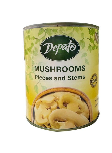 Depato Mushrooms Pieces & Stems 800g | Premium Canned Mushrooms for Cooking, Pizza, Pasta & Sauces | Ready to Use