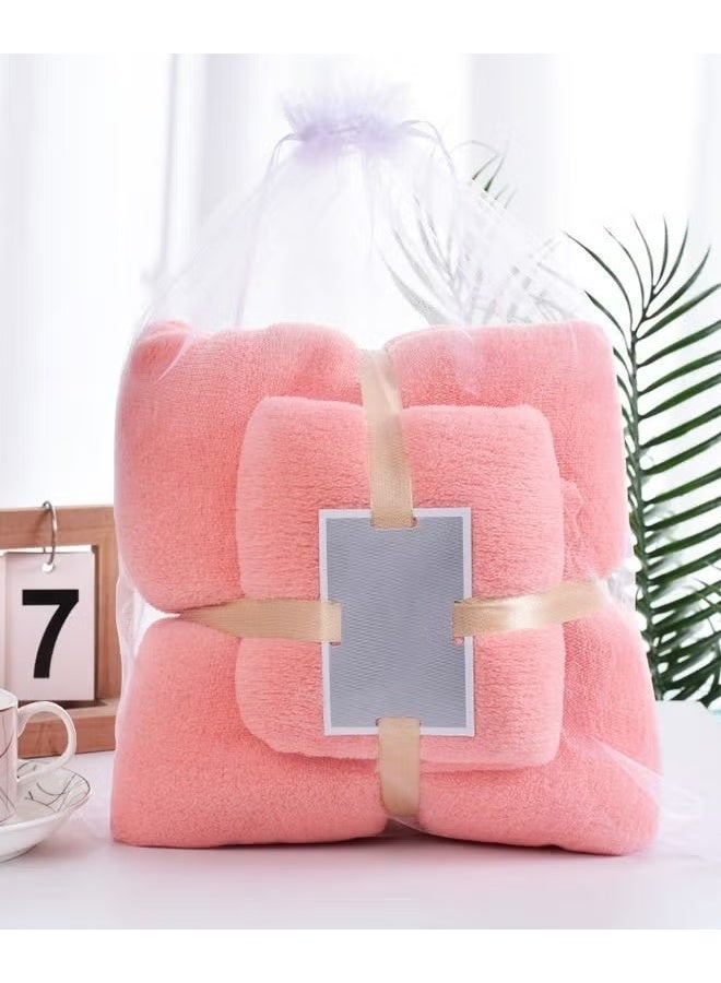 EETU 2-Piece Bath Towel Set,Skin Friendly Coral Velvet Bath Towel Hand Towels Set (1 Bath Towel+1 Hand Towels),Quick Drying,Highly Absorbent Durable Towels Set - Image 1