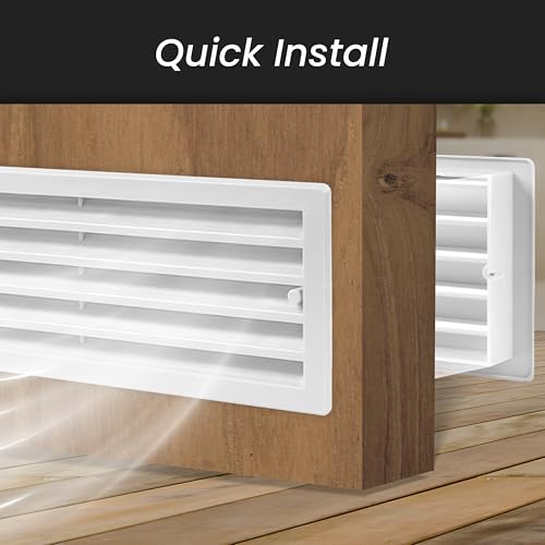Repa Market 18" x 4" Inch Black Plastic Door Grille - Garage Door Vent - Vent Cover for Interior Doors - Rectangular Air Vent Cover Guard - Universal Furniture Ventilation (17.7" x 3.60" Inch) - Image 4