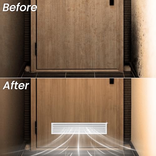 Repa Market 18" x 4" Inch Black Plastic Door Grille - Garage Door Vent - Vent Cover for Interior Doors - Rectangular Air Vent Cover Guard - Universal Furniture Ventilation (17.7" x 3.60" Inch) - Image 3