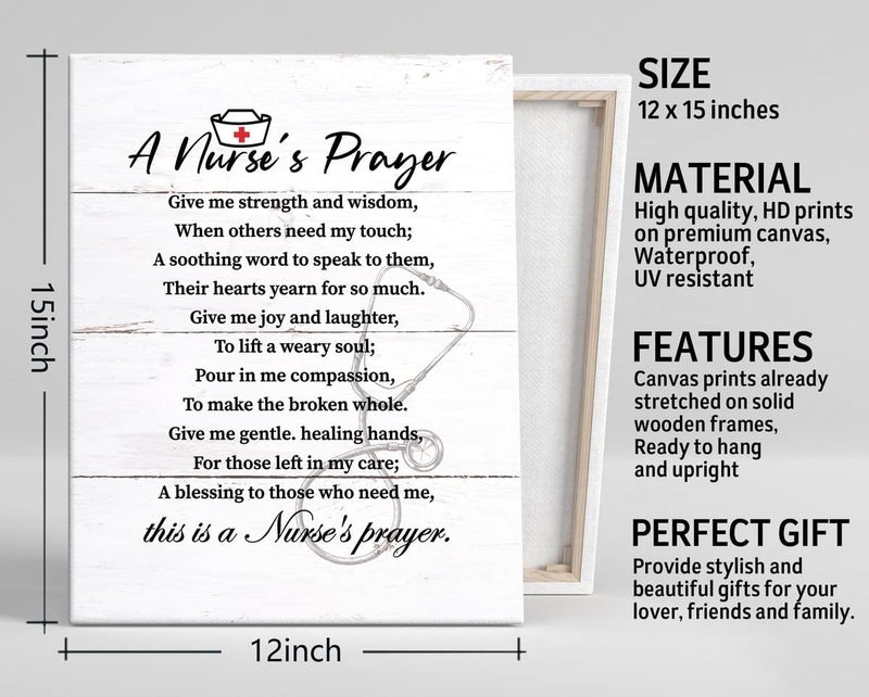 WKYAER A Nurse's Prayer Canvas Wall Art - Image 3