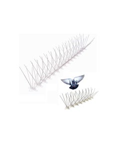 Generic 50cm Bird Spikes Strips with Stainless Steel Deterrent Spikes &360 Degrees Acrylic Flexible Base Cover Great Defenders for Flat or Curved Surface Pack of 50  - Image 1