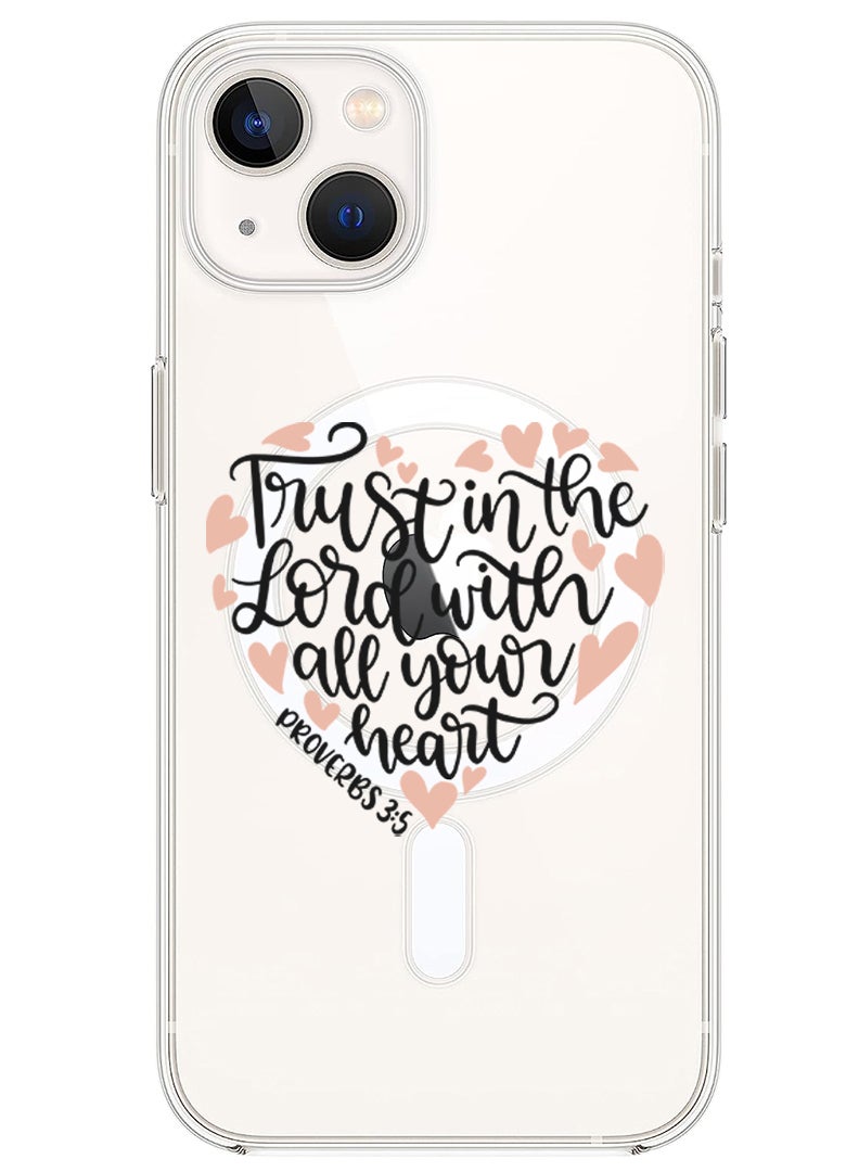 Theodor Magnetic Case for iPhone 14 Plus 6.7-inch Compatible with MagSafe Wireless Charging, Shockproof Phone Bumper Cover Trust in the lord with all your heart copy - Image 1