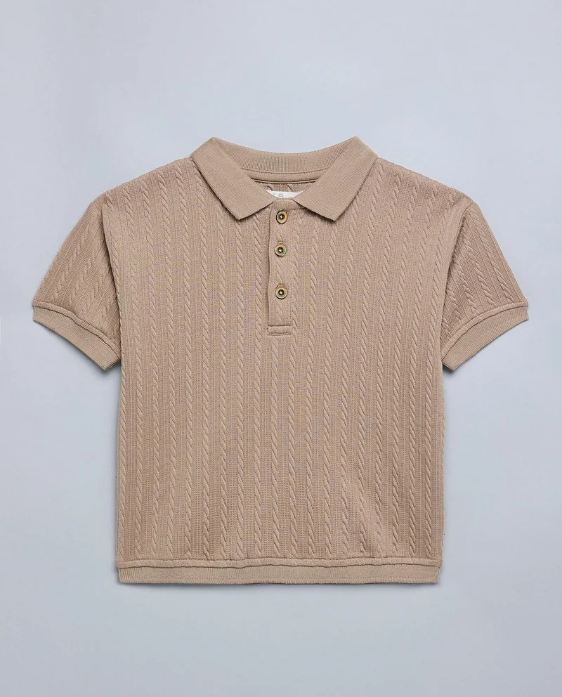 R&B Knitted Polo T-Shirt and Shorts Set