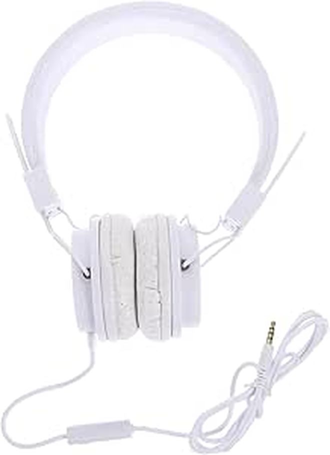 White Wired Over Ear Gaming Headphones with Microphone for PC Console and Bass Sound - Image 1