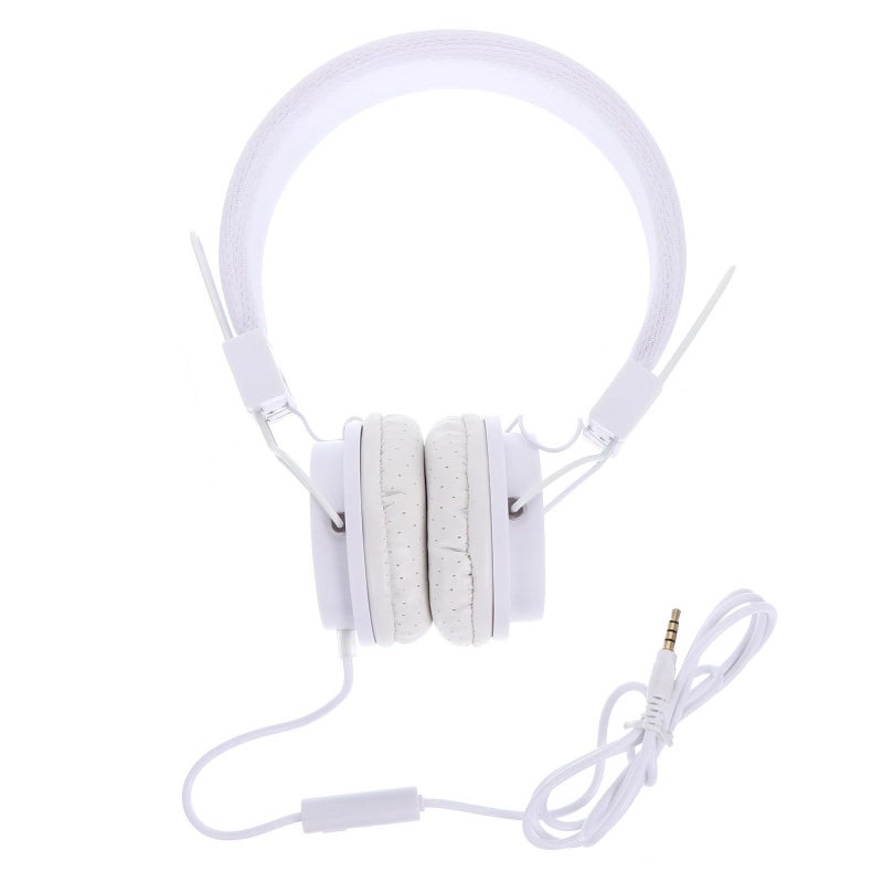 White Wired Over Ear Gaming Headphones with Microphone for PC Console and Bass Sound - Image 2