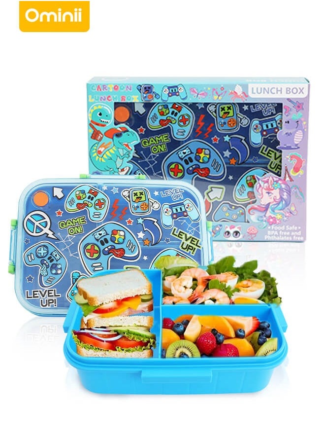 Ominii 🎮 Game-themed lunch box, makes kids love eating. 3 compartments × leakproof × food-grade material, microwave safe  - Image 1