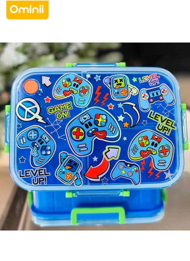 Ominii 🎮 Game-themed lunch box, makes kids love eating. 3 compartments × leakproof × food-grade material, microwave safe  - Image 2