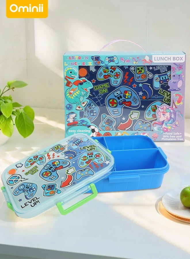 Ominii Game-themed lunch box, makes kids love eating. 3 compartments × leakproof × food-grade material, microwave safe - Image 2