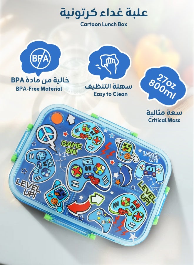 Ominii Game-themed lunch box, makes kids love eating. 3 compartments × leakproof × food-grade material, microwave safe - Image 3